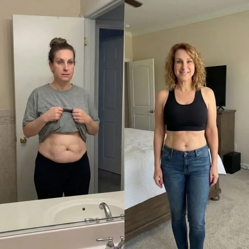 Comparaison de deux photographies du ventre en jean