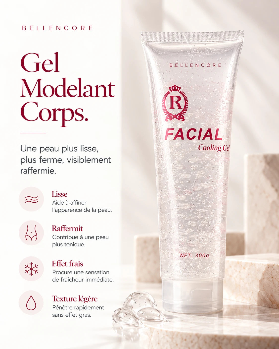 Gel Modelant Corps Bellencore, tube transparent de 300 g